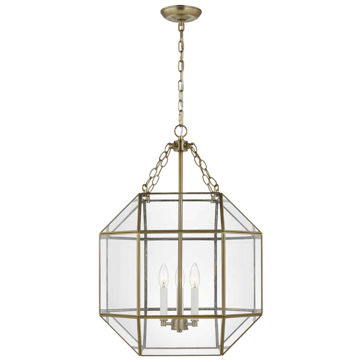 Suspension Morrison M - Laiton satiné Clair Ampoules non - incluses by Visual Comfort Studio | Luminaires & cie