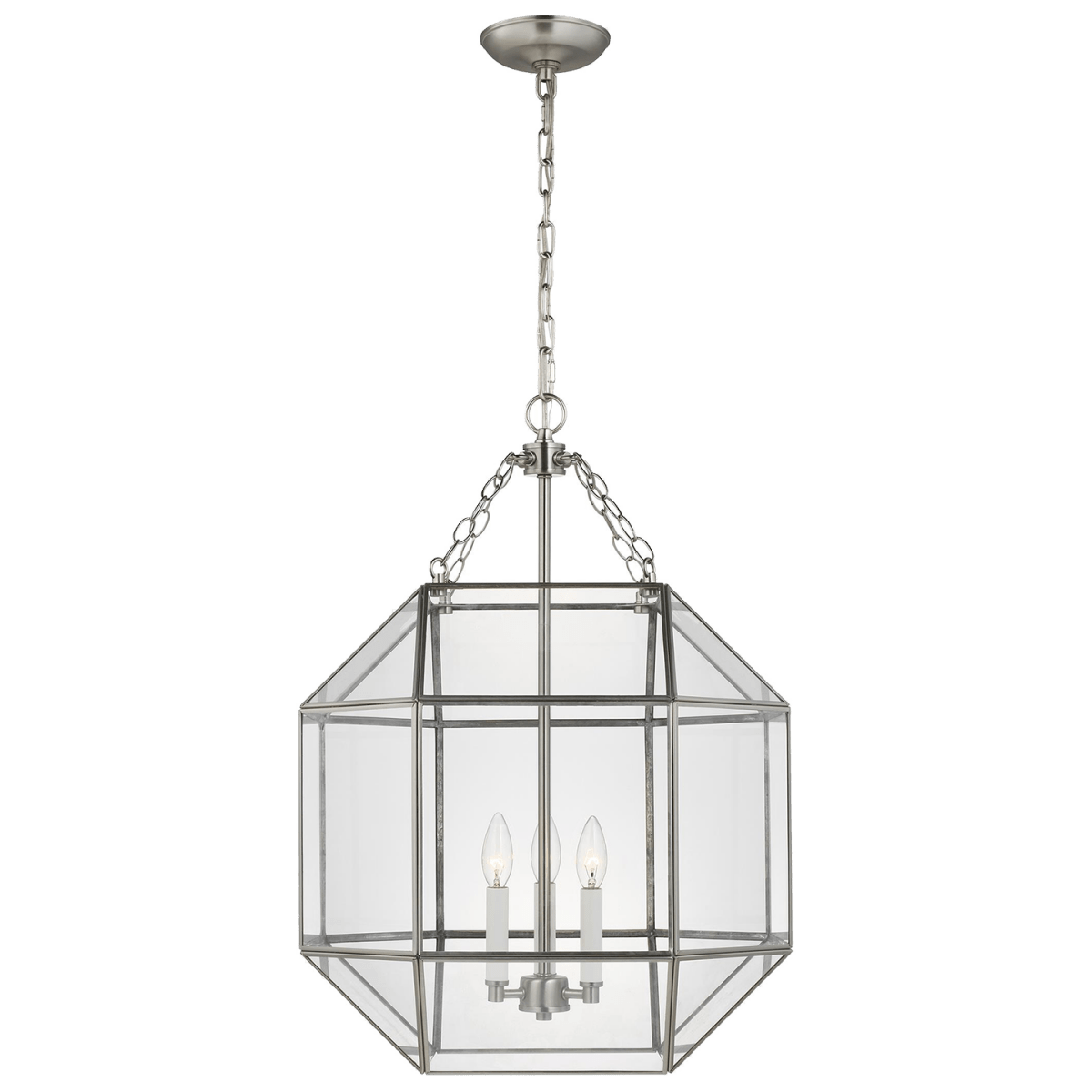 Suspension Morrison M - Nickel brossé Clair Ampoules non - incluses by Visual Comfort Studio | Luminaires & cie