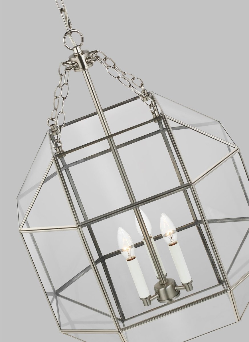 Suspension Morrison M - Nickel brossé Clair Ampoules non - incluses by Visual Comfort Studio | Luminaires & cie