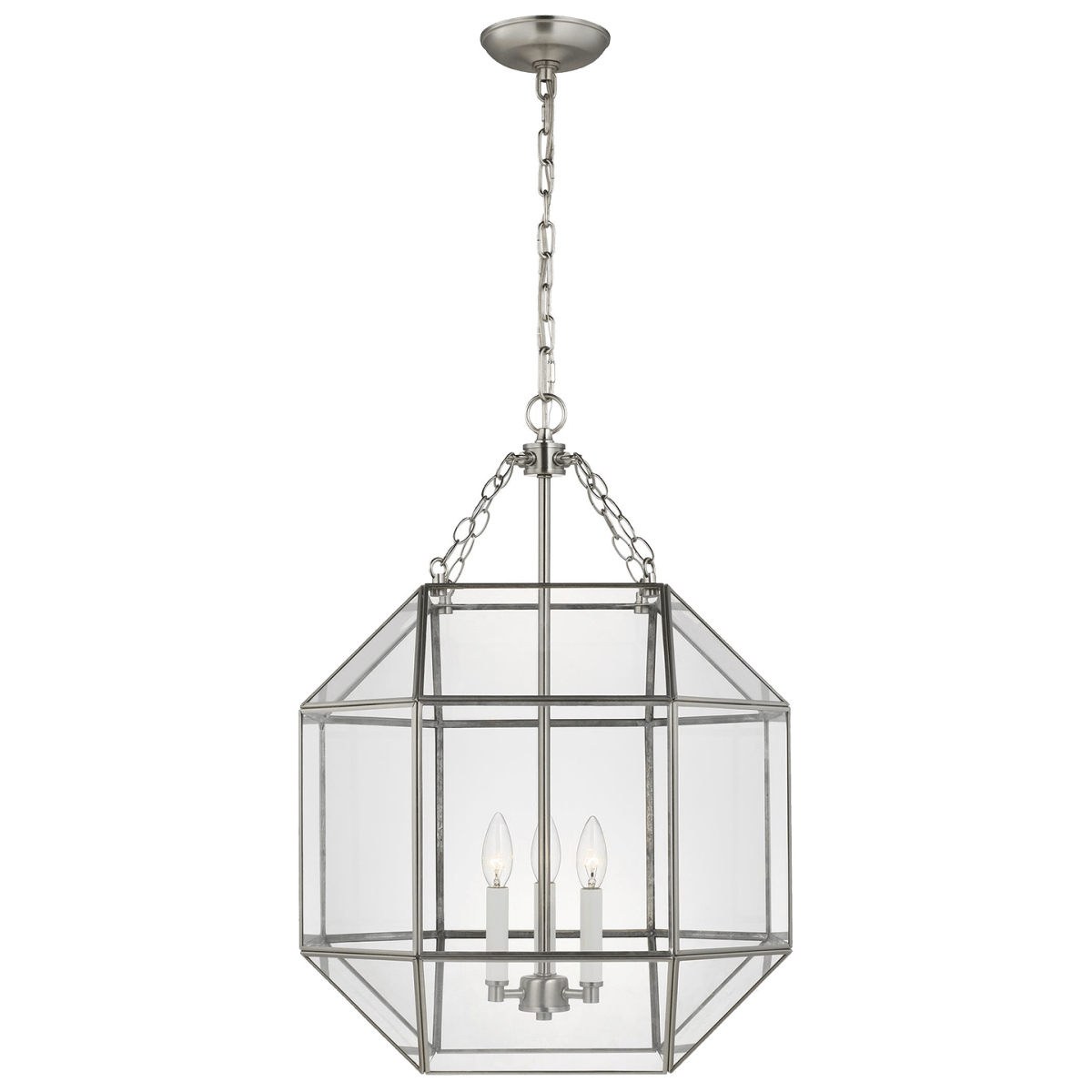 Suspension Morrison M - Nickel brossé Clair Ampoules DEL incluses by Visual Comfort Studio | Luminaires & cie