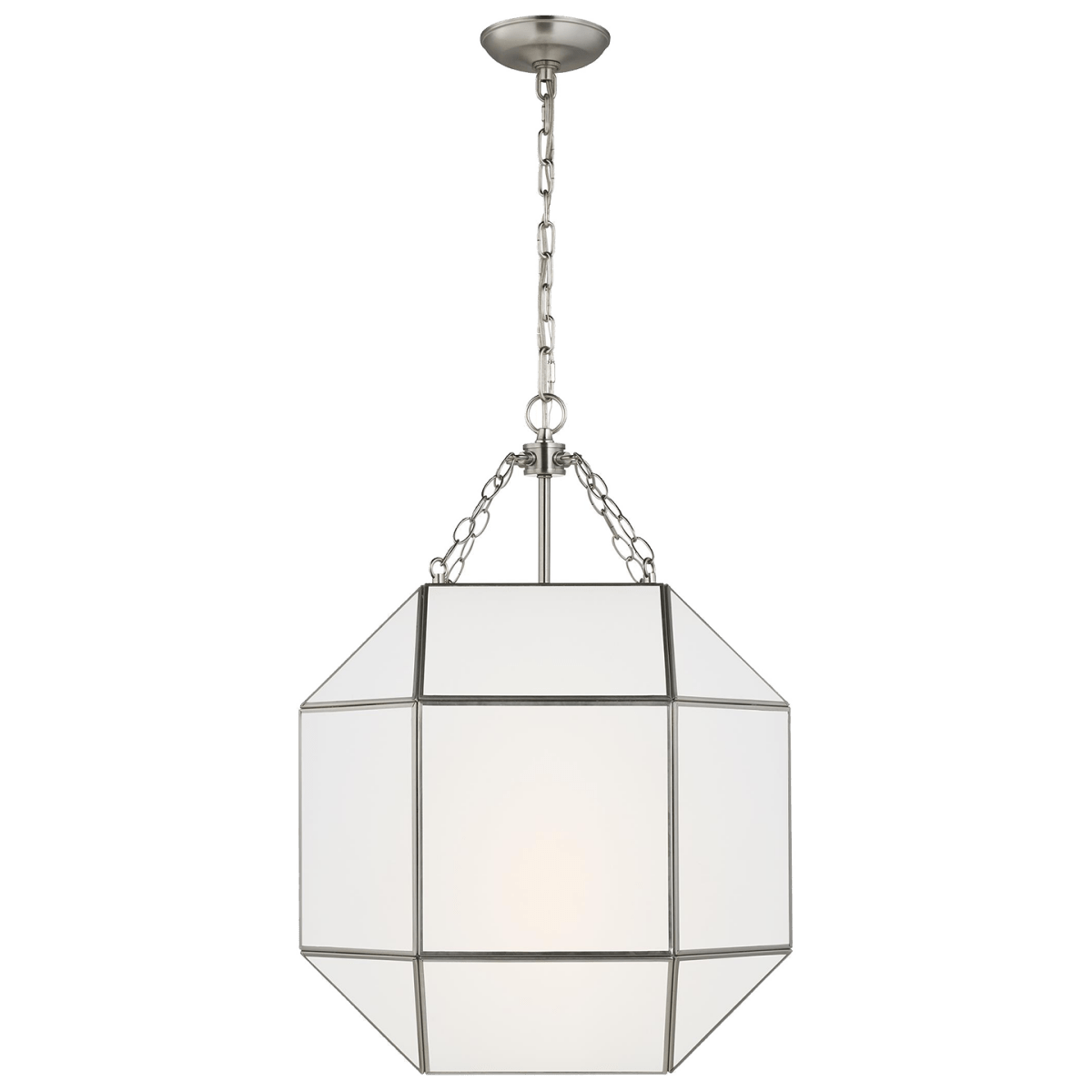 Suspension Morrison M - Nickel brossé Blanc lisse Ampoules non - incluses by Visual Comfort Studio | Luminaires & cie