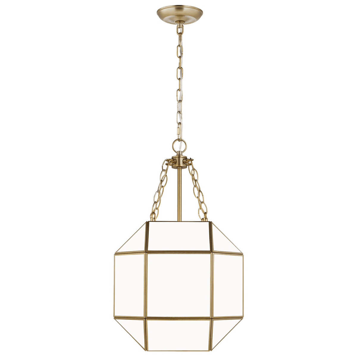 Suspension Morrison S - Laiton satiné Blanc lisse Ampoules non - incluses by Visual Comfort Studio | Luminaires & cie