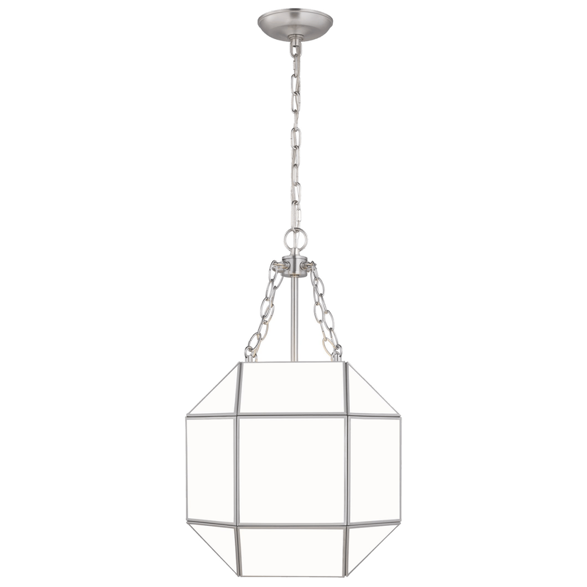 Suspension Morrison S - Nickel brossé Blanc lisse Ampoules non - incluses by Visual Comfort Studio | Luminaires & cie