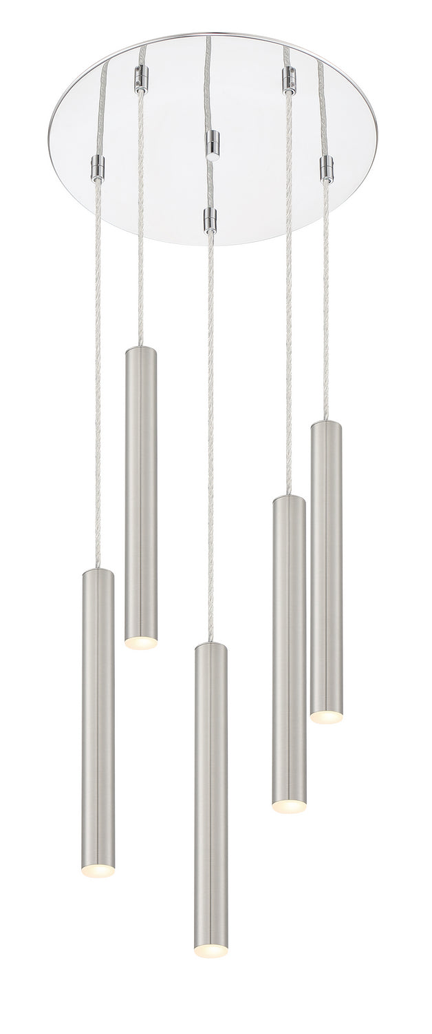 Suspension multiple 12" Forest nombre de suspensions 5, Chrome, Nickel brossé – Z-Lite