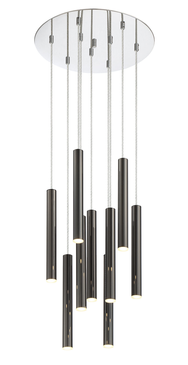 Suspension multiple 12" Forest nombre de suspensions 9, Chrome, Noir perle – Z-Lite