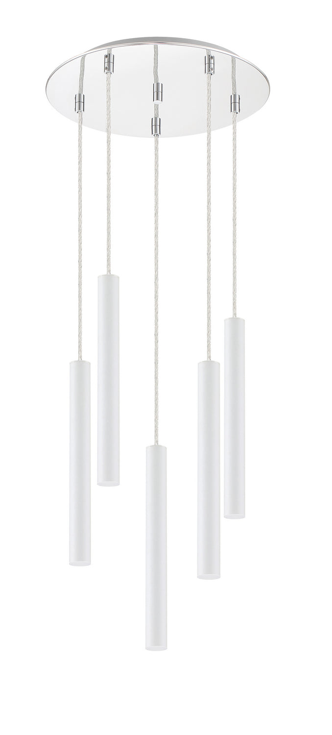 Suspension multiple 12" Forest nombre de suspensions 5, Chrome, Blanc mat – vue 3