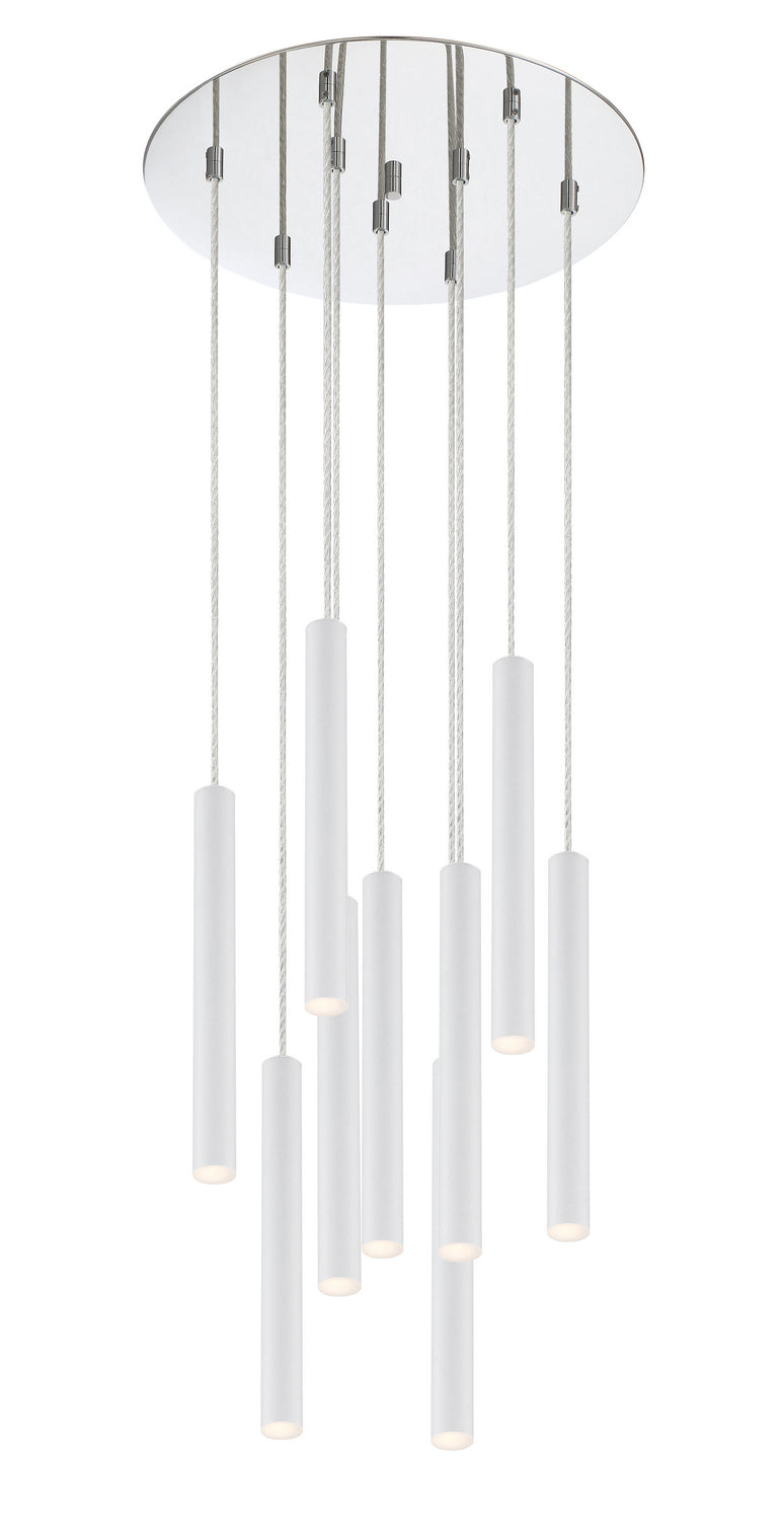 Suspension multiple 12" Forest nombre de suspensions 9, Chrome, Blanc mat – Z-Lite