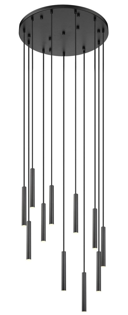 Suspension multiple 12" Forest - 11 Noir mat Noir mat by Z-Lite | Luminaires & cie
