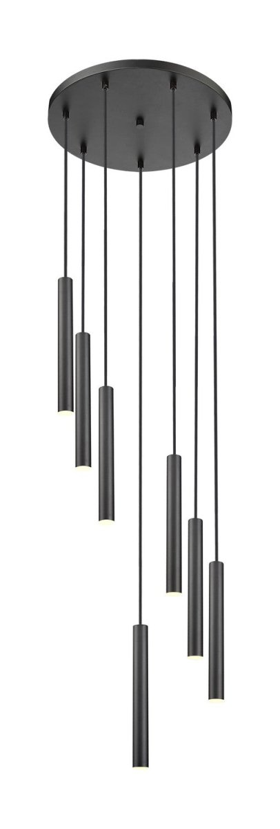 Suspension multiple 12" Forest - 7 Noir mat Noir mat by Z-Lite | Luminaires & cie