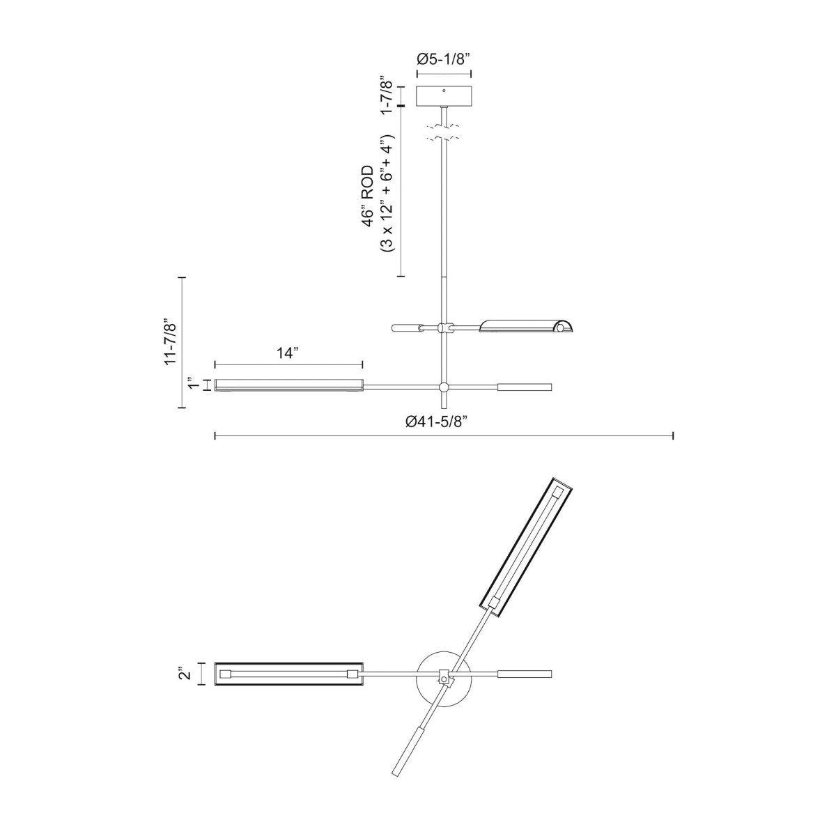 Suspension multiple Astrid - Obelle en métal / bronze urbain 41 1/2" by Alora Lighting | Luminaires & cie