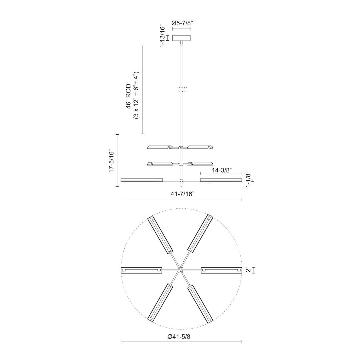 Suspension multiple Astrid - Obelle en métal / bronze urbain 41 5/8" by Alora Lighting | Luminaires & cie