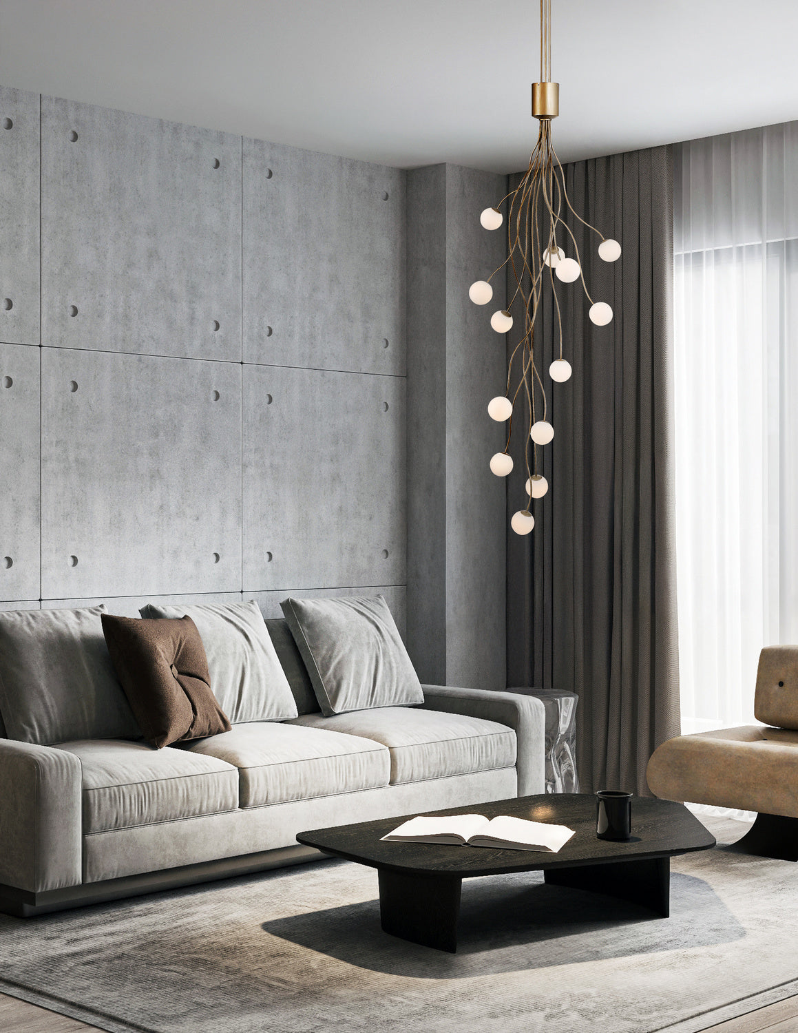 Suspension multiple Athena Or antique – vue 9