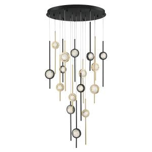 Suspension multiple Barletta Or-Noir mélangé, 32" – Eurofase