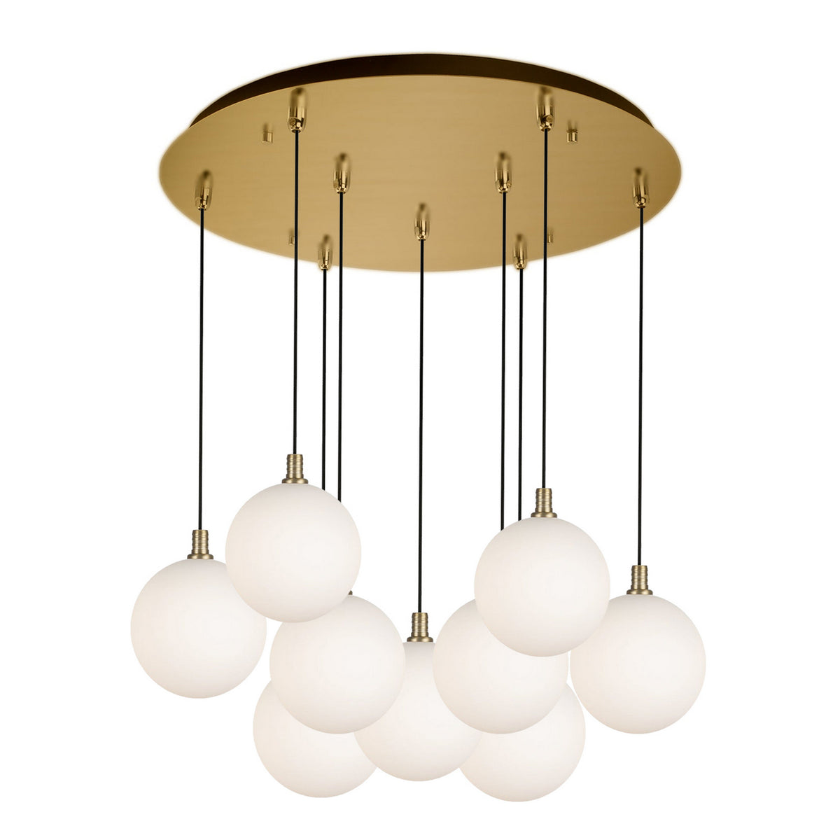Suspension multiple Bolla Or brossé, Verre opale mat, 19 5/8" – Kuzco Lighting