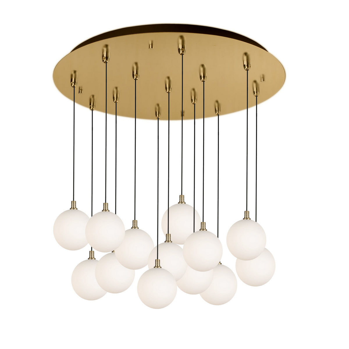 Suspension multiple Bolla Or brossé, Verre opale mat, 25 1/4" – Kuzco Lighting