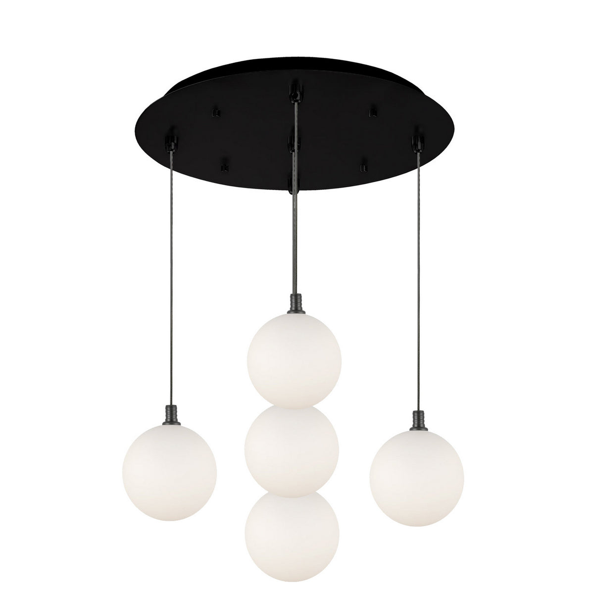 Suspension multiple Bolla Noir, Verre opale mat, 15 3/4" – Kuzco Lighting