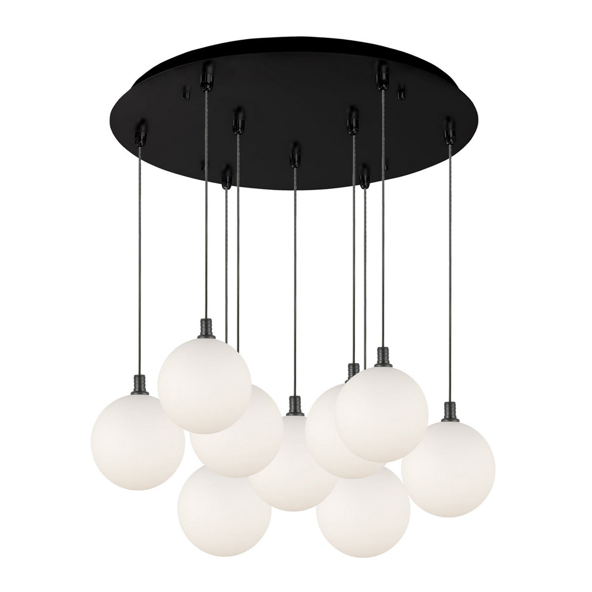Suspension multiple Bolla Noir, Verre opale mat, 19 5/8" – Kuzco Lighting