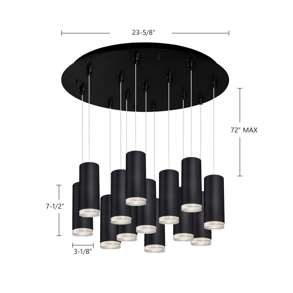 Suspension multiple Cameo Noir, 23 5/8" – vue 2