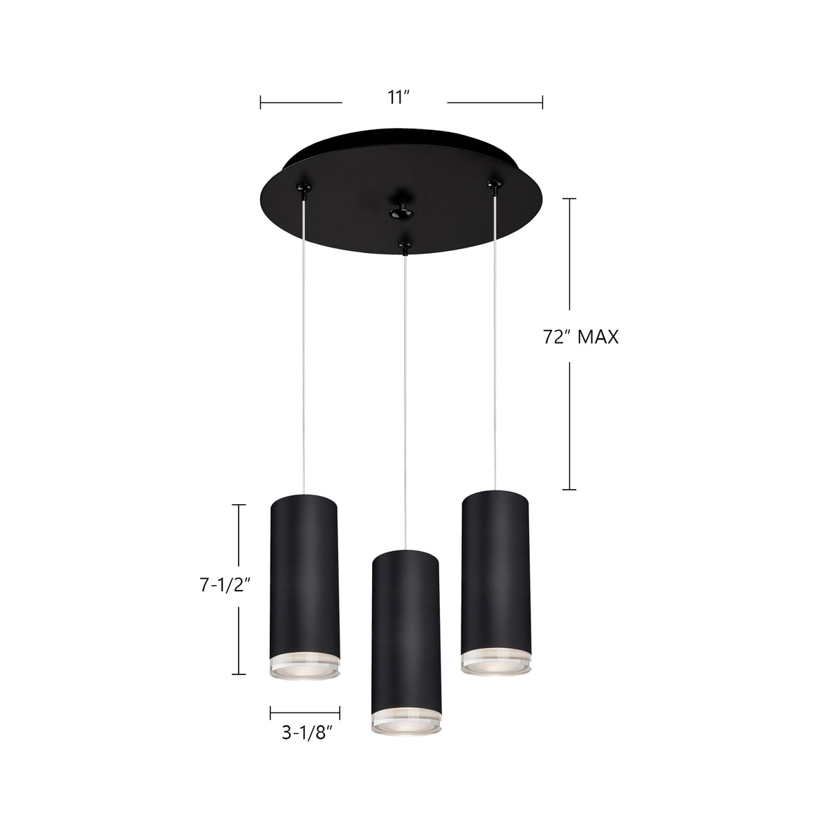 Suspension multiple Cameo Nickel brossé, 11" – vue 2