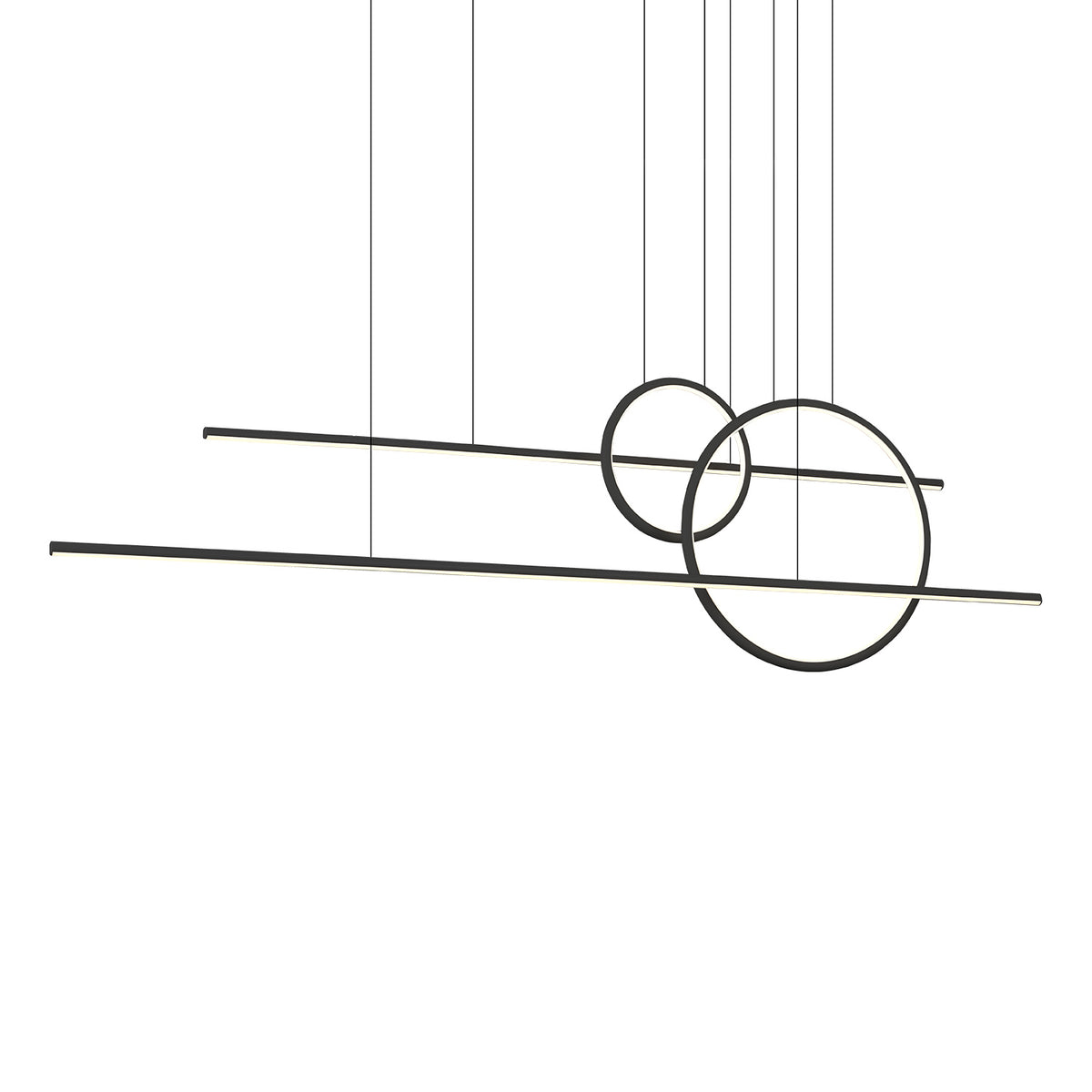 Suspension linéaire multiple Chute Calypso Noir – Kuzco Lighting