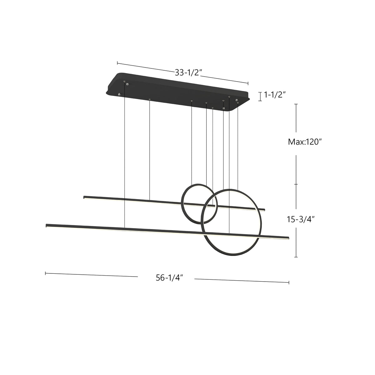 Suspension linéaire multiple Chute Calypso Blanc – vue 3