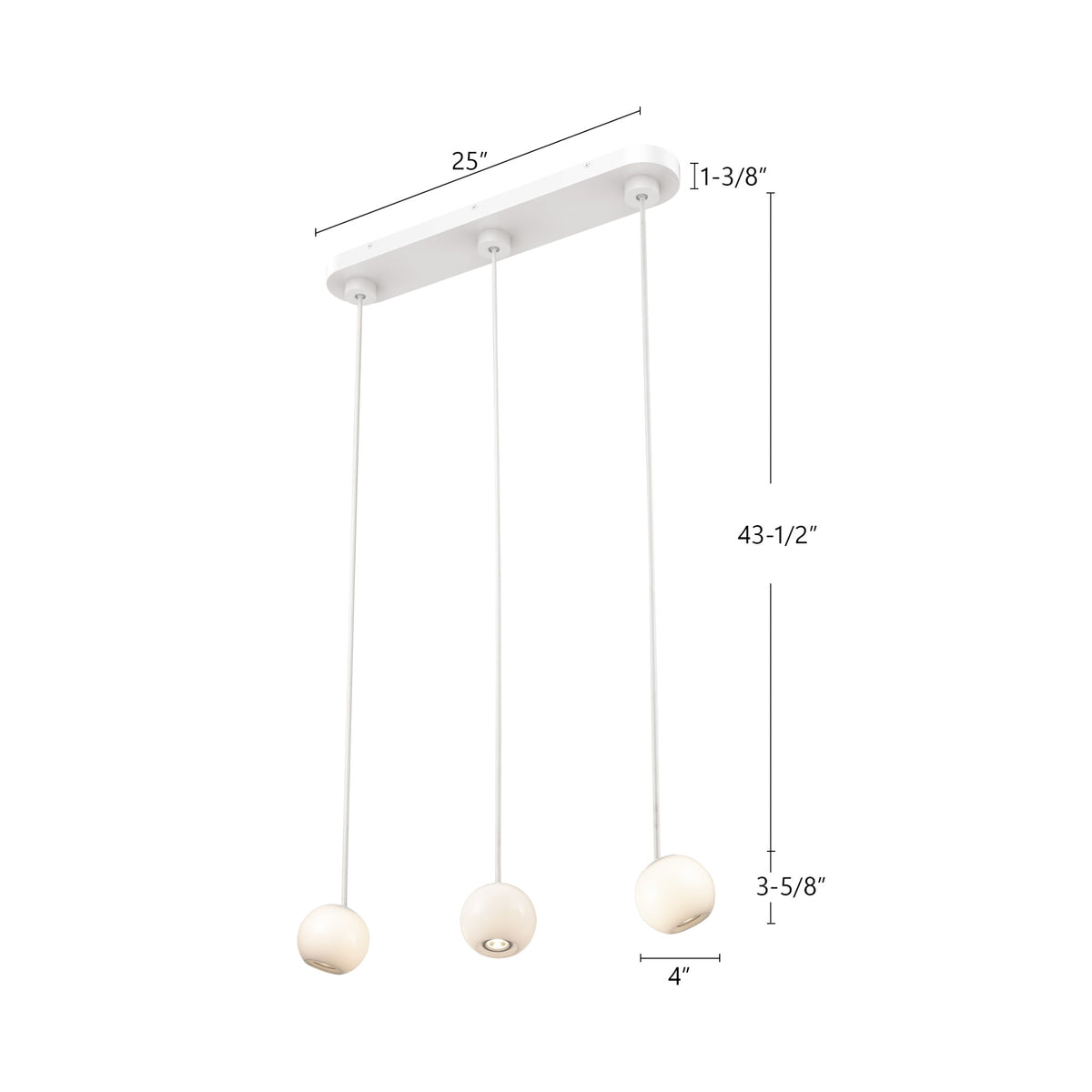 Suspension linéaire Europa Noir – vue 3