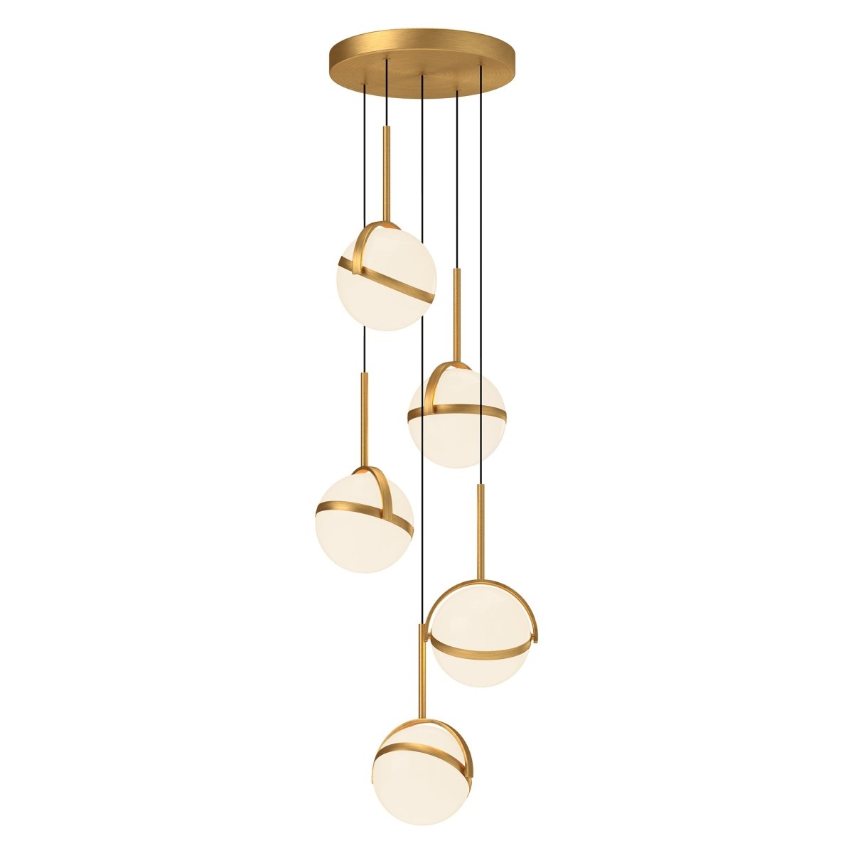 Suspension multiple Globo - Or brossé 16 5/8" by Alora Lighting | Luminaires & cie