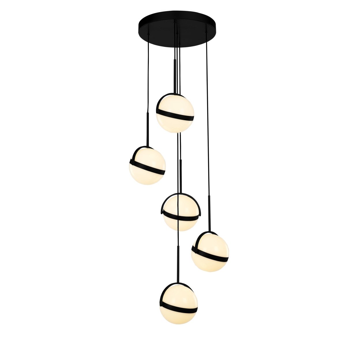Suspension multiple Globo - Noir mat 16 5/8" by Alora Lighting | Luminaires & cie