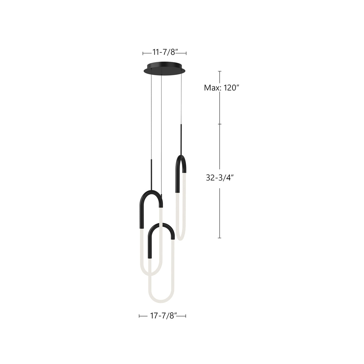 Suspension multiple Huron Or brossé – vue 4