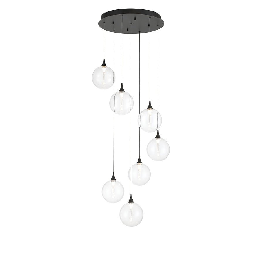 Suspension multiple Lisa - Noir mat Clair by Eurofase | Luminaires & cie