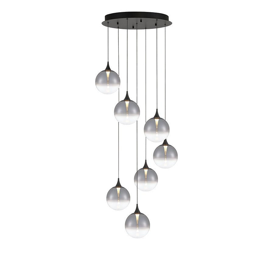 Suspension multiple Lisa - Noir mat Fumé by Eurofase | Luminaires & cie