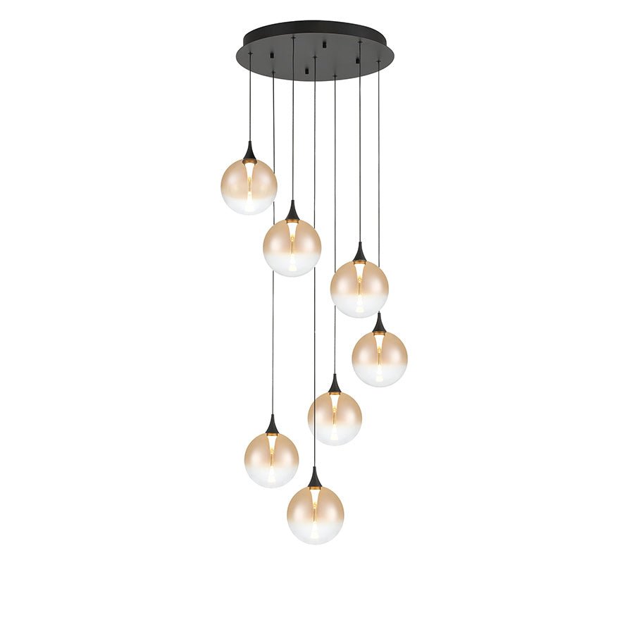 Suspension multiple Lisa - Noir mat Ambre by Eurofase | Luminaires & cie