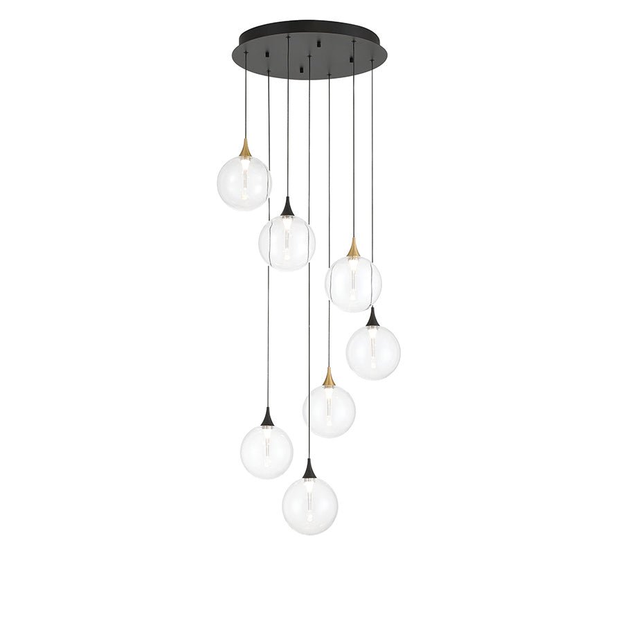 Suspension multiple Lisa - Noir mat et or Clair by Eurofase | Luminaires & cie