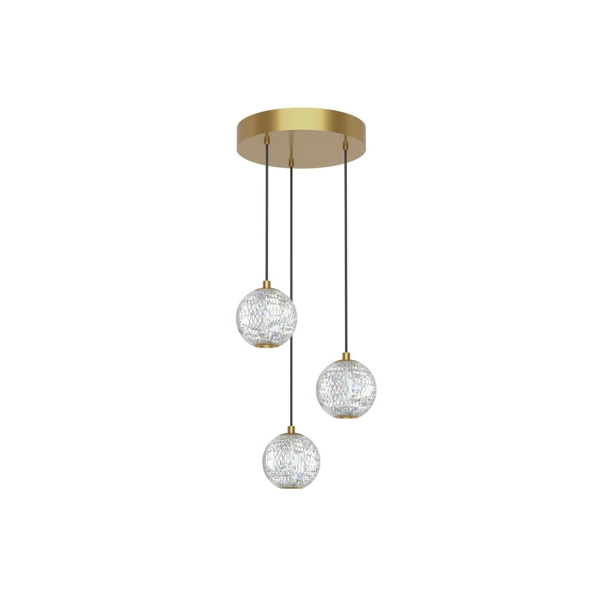 Suspension multiple Marni - Laiton naturel 11 1/8" by Alora Lighting | Luminaires & cie
