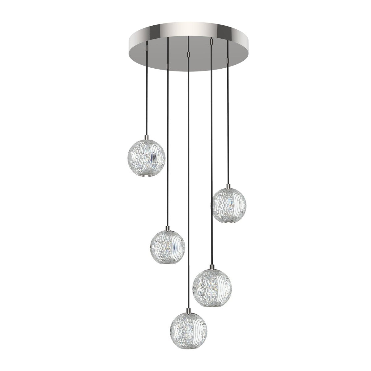 Suspension multiple Marni - Nickel poli 15 1/4" by Alora Lighting | Luminaires & cie