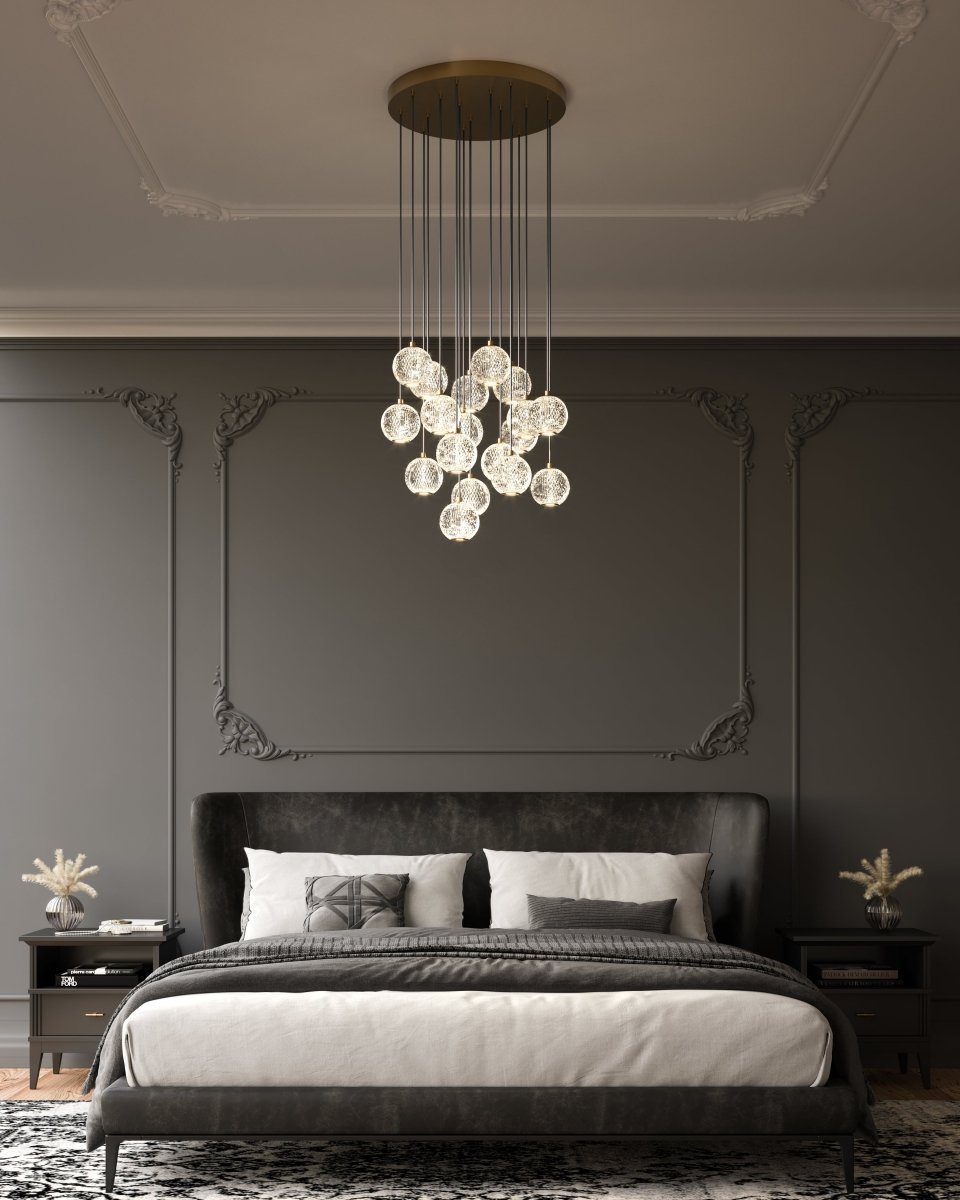 Suspension multiple Marni - Laiton naturel 21 1/8" by Alora Lighting | Luminaires & cie