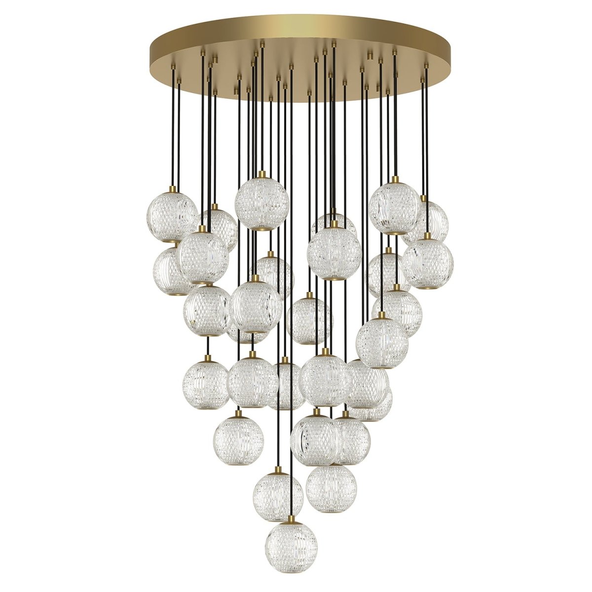Suspension multiple Marni - Laiton naturel 25 5/8" by Alora Lighting | Luminaires & cie