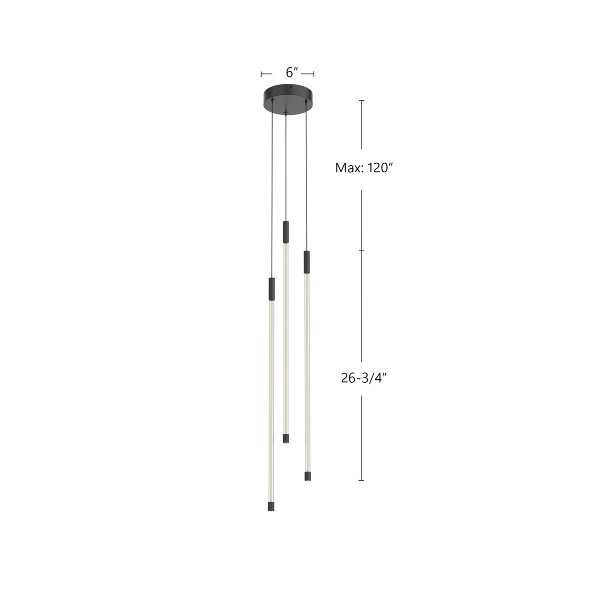 Suspension multiple Motif Chrome, 26 3/4" – vue 4