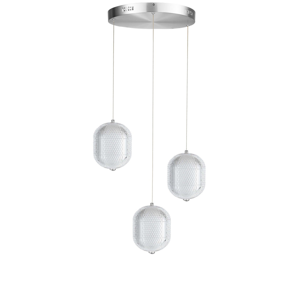 Suspension multiple Peri nombre ampoules 3, Transparent / Chrome poli – Dainolite
