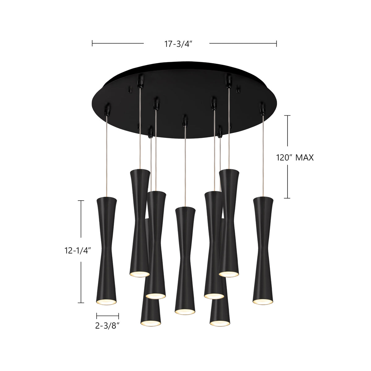 Suspension multiple Robson Nickel brossé, 17 3/4" – vue 2
