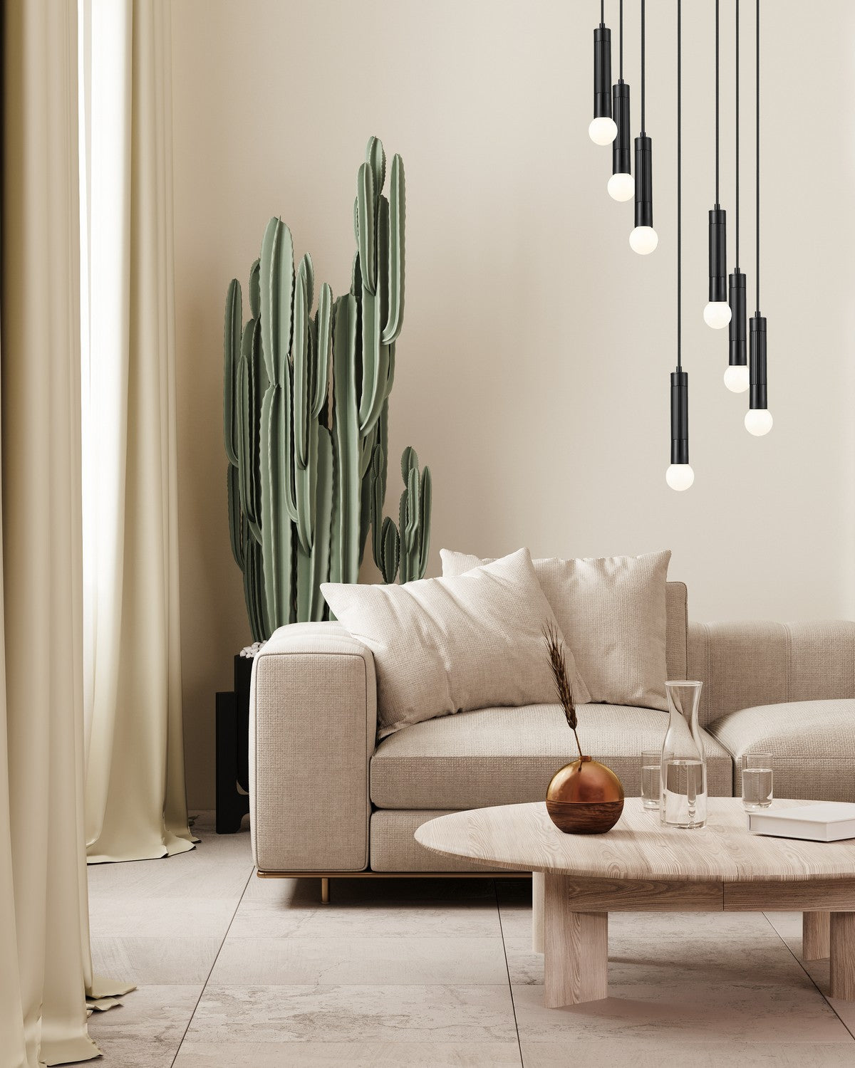 Suspension multiple Stari Noir mat, 12" – vue 6