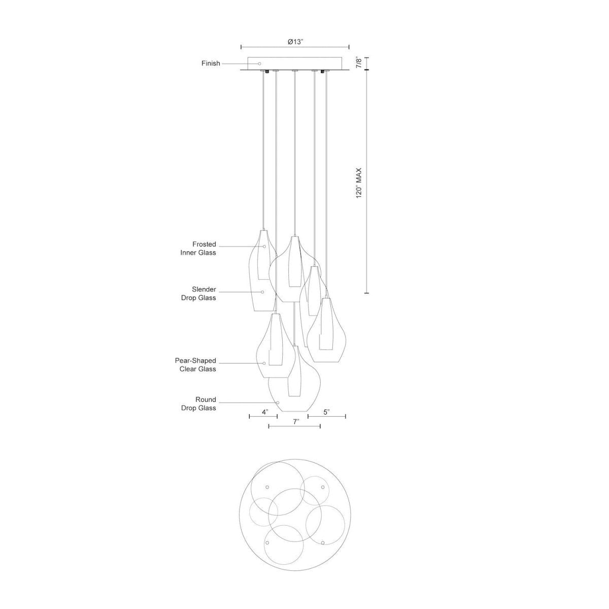 Suspension multiple Victoria - 13" by Kuzco Lighting | Luminaires & cie
