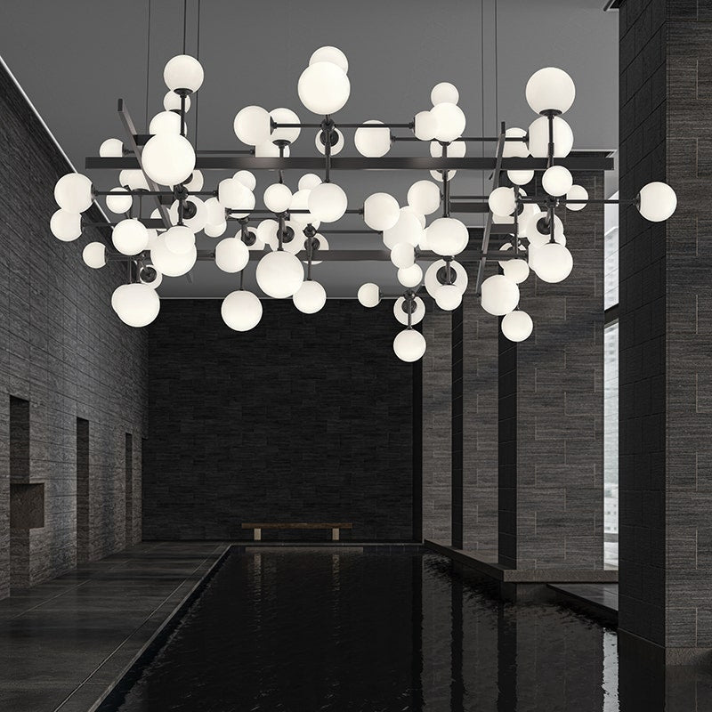 Suspension Nebula - Nickel satiné Square by Sonneman | Luminaires & cie