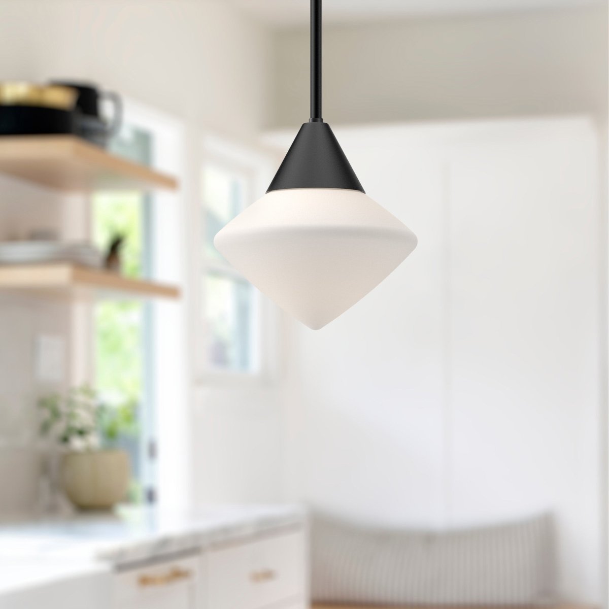 Suspension Nora - Verre mate mat / opale mate 8" by Alora Lighting | Luminaires & cie