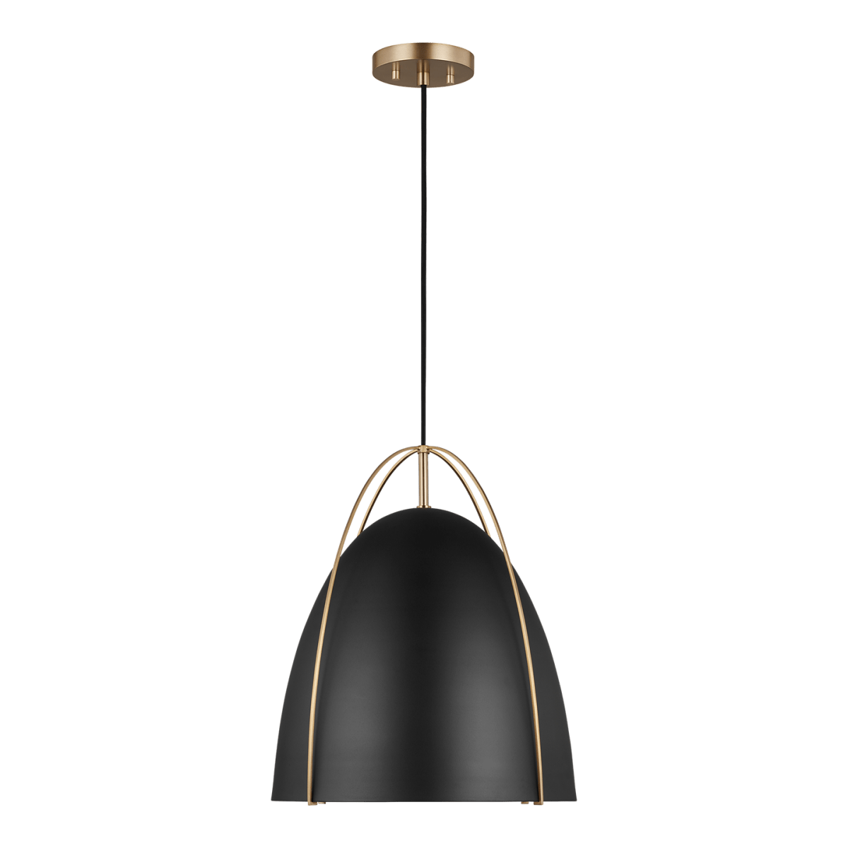Suspension Norman L - Laiton satiné Noir de minuit Ampoules DEL incluses by Visual Comfort Studio | Luminaires & cie