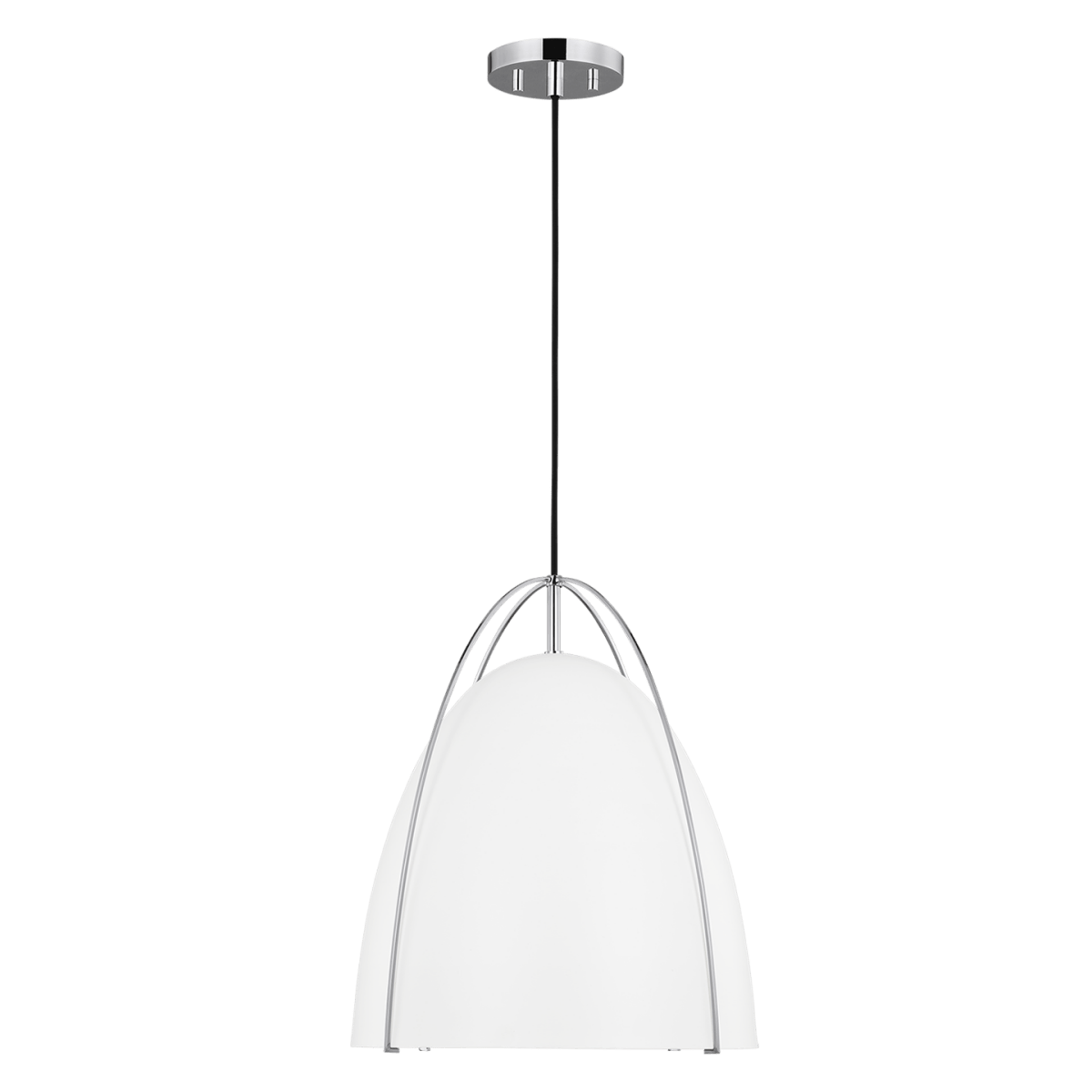 Suspension Norman L - Chrome Blanc mat Ampoules DEL incluses by Visual Comfort Studio | Luminaires & cie