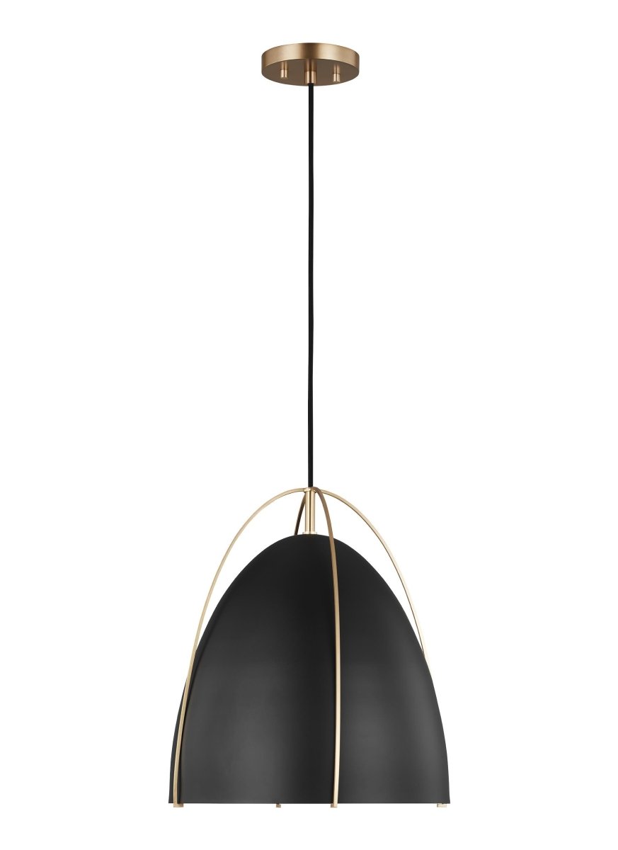 Suspension Norman M - Laiton satiné Noir de minuit Ampoules DEL incluses by Visual Comfort Studio | Luminaires & cie