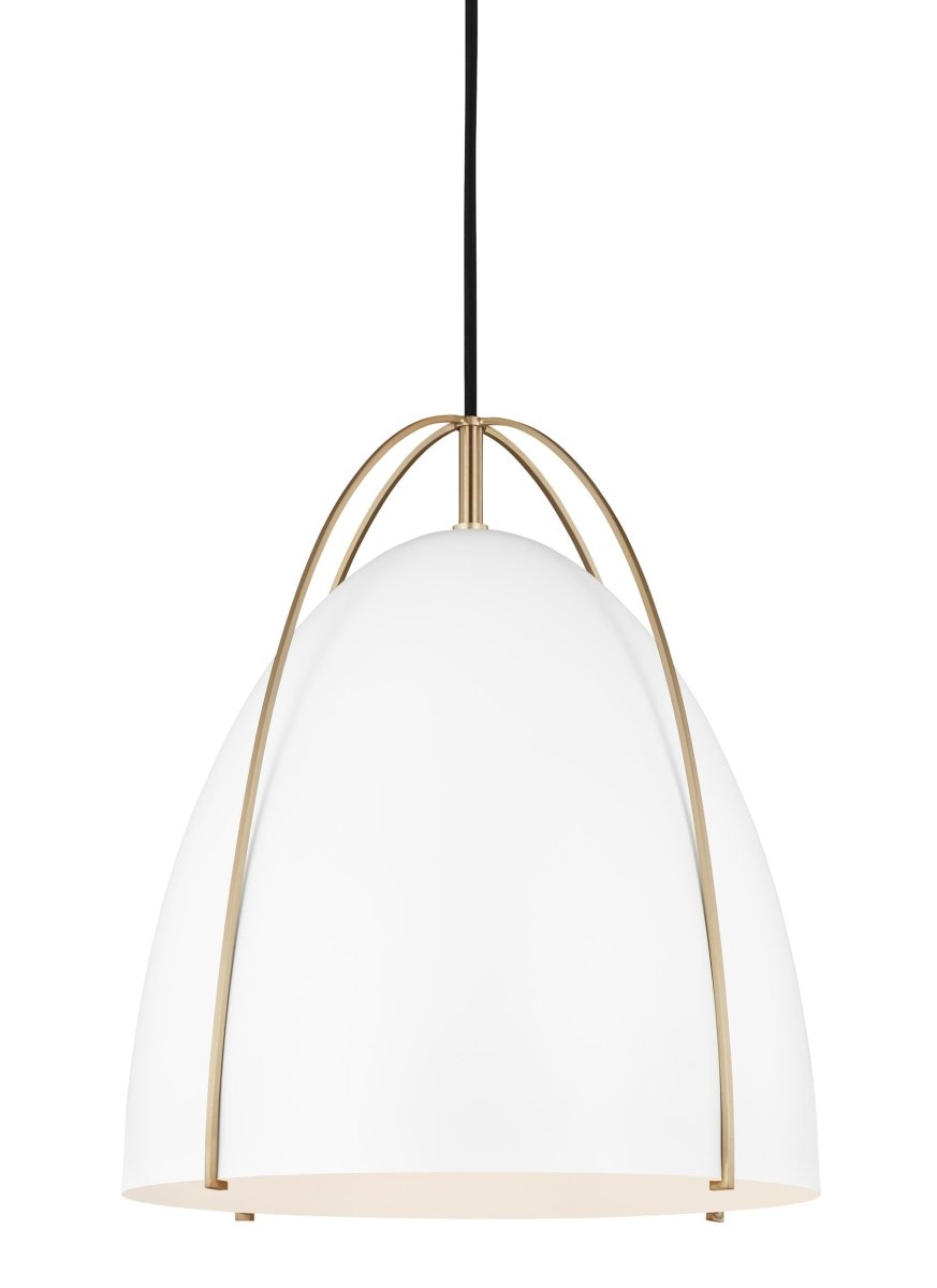 Suspension Norman M - Laiton satiné Blanc mat Ampoules non incluses by Visual Comfort Studio | Luminaires & cie