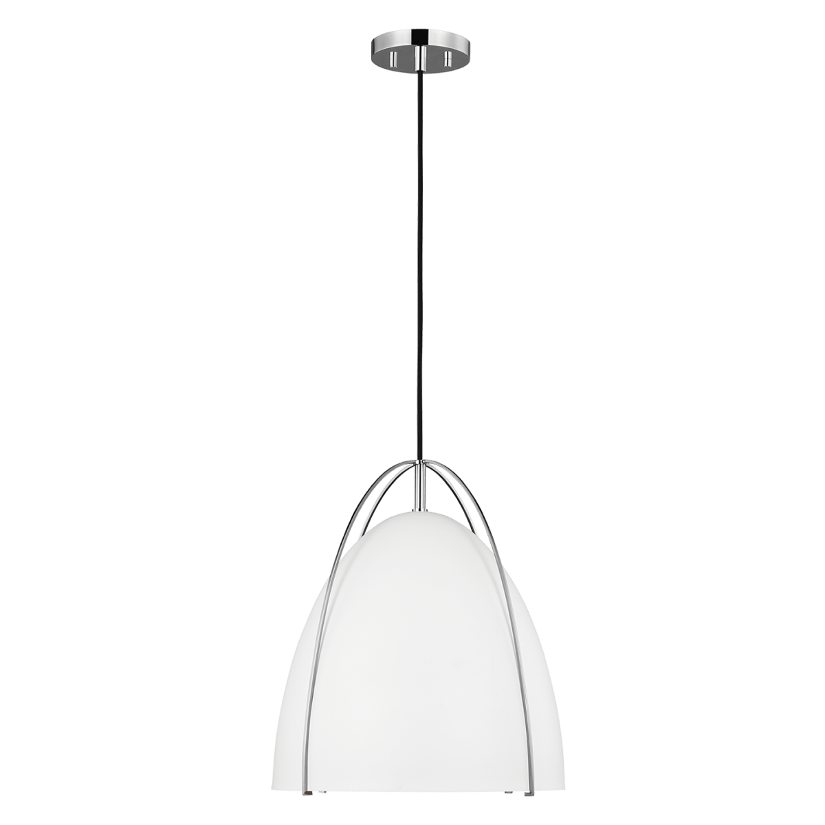 Suspension Norman M - Chrome Blanc mat Ampoules DEL incluses by Visual Comfort Studio | Luminaires & cie