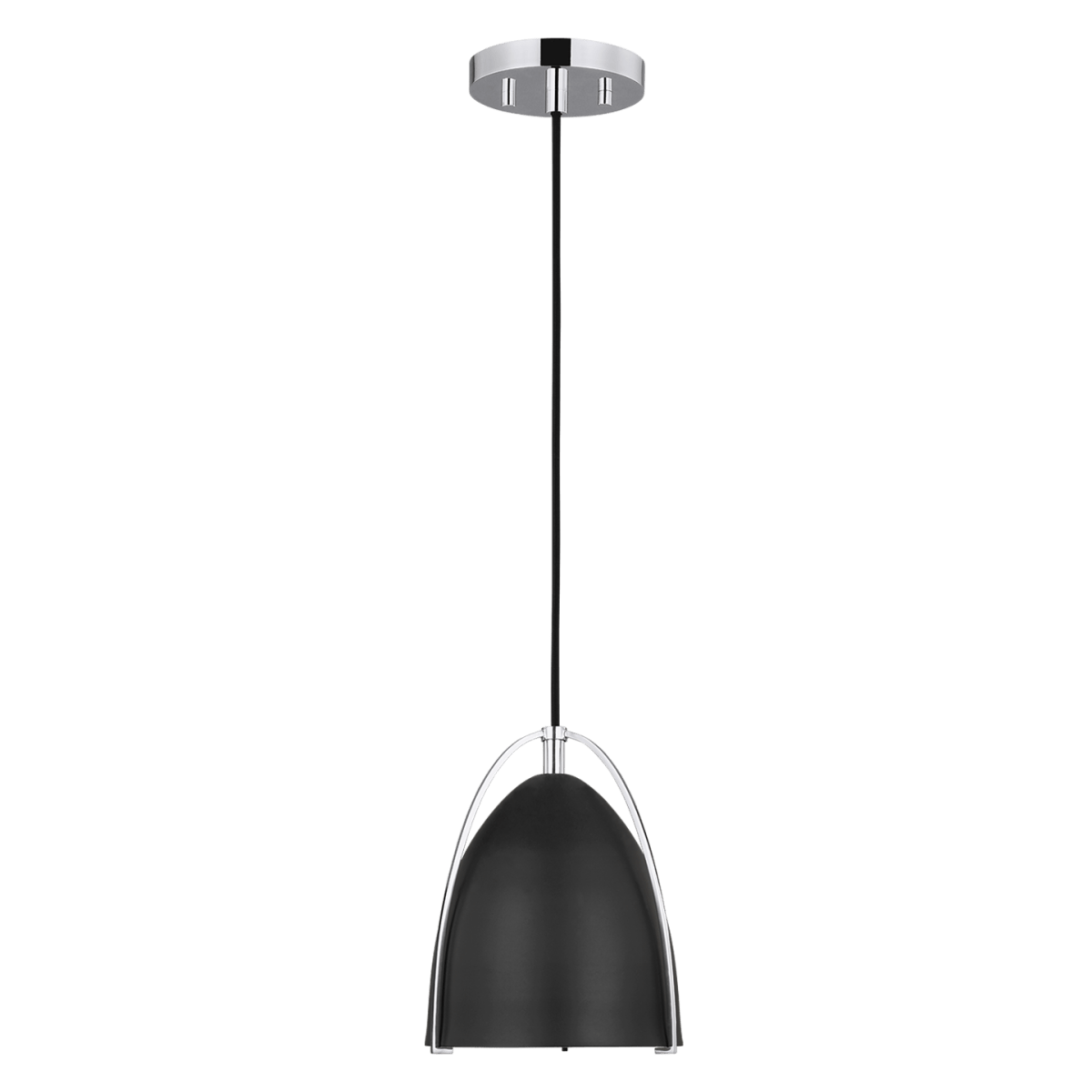 Suspension Norman S - Chrome Noir de minuit Ampoules DEL incluses by Visual Comfort Studio | Luminaires & cie